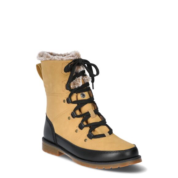 Ozark Trail Women's Snow Boots Faux Suede Faux Fur Size Wheat/Black 11 NWT - Picture 1 of 5